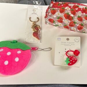 Mint Strawberry Accessory Set - Pink & Green